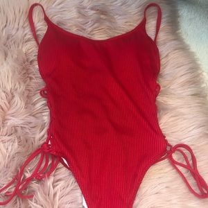 VS PINK lace up one piece swimsuit